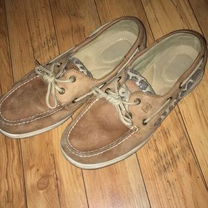 Brown Leather/Cheetah Print Sperry Topsider's